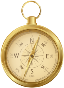 a gold compass